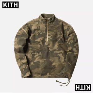 KITH Classic Half Zip Pullover - Woodland Camo